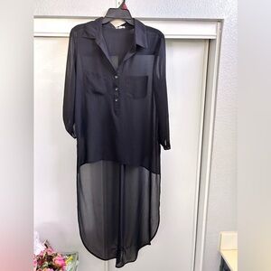 Black see through shirt black and airy